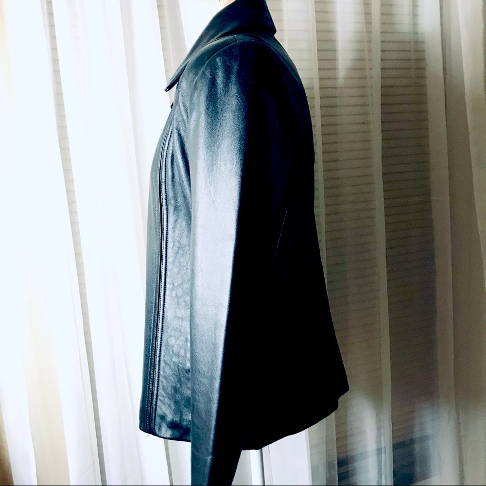 Jones Wear Sport lined soft leather bikercore baddie aesthetic jacket black M - Picture 5 of 11